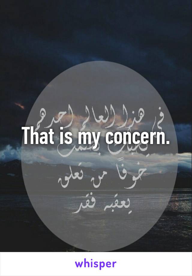 That is my concern.