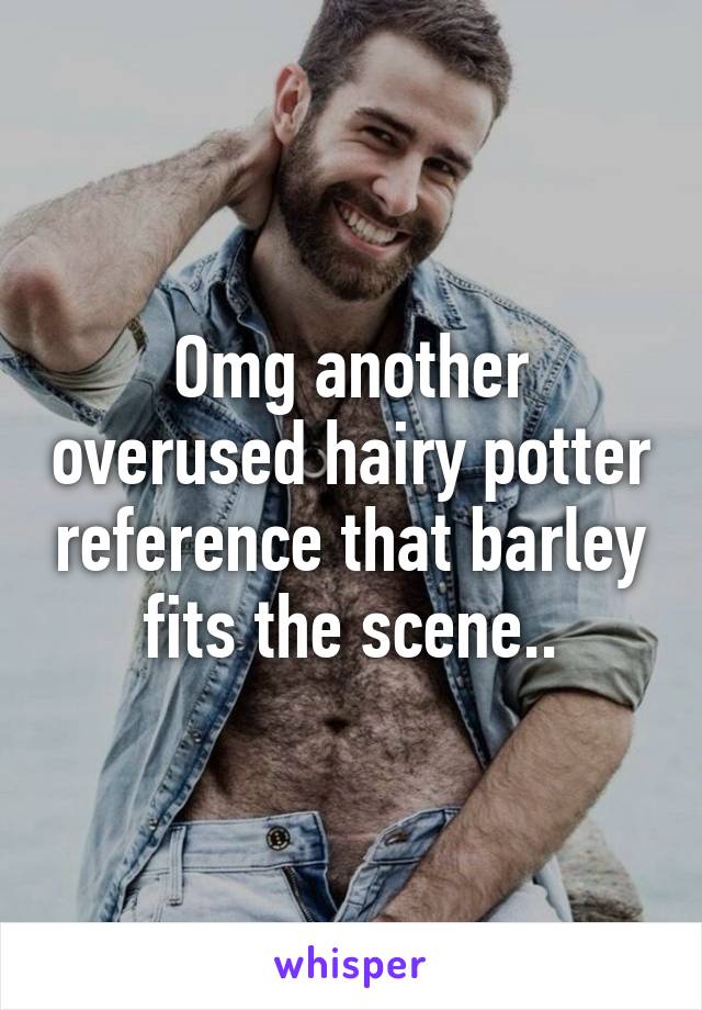 Omg another overused hairy potter reference that barley fits the scene..