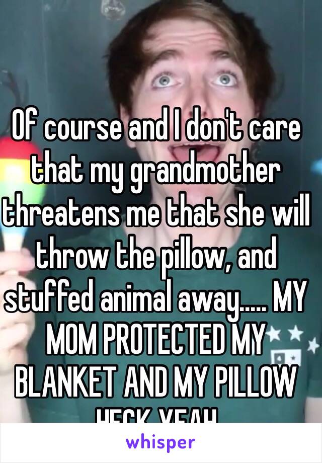 Of course and I don't care that my grandmother threatens me that she will throw the pillow, and stuffed animal away..... MY MOM PROTECTED MY BLANKET AND MY PILLOW HECK YEAH