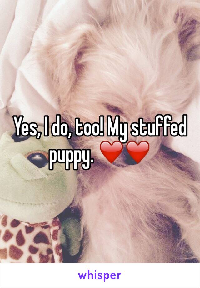 Yes, I do, too! My stuffed puppy. ❤️❤️