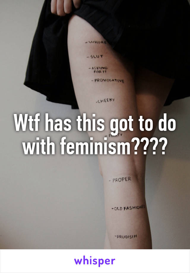 Wtf has this got to do with feminism????