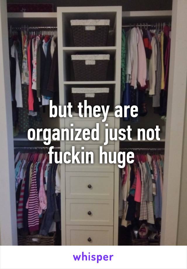 but they are organized just not fuckin huge 