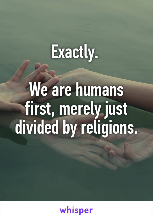 Exactly. 

We are humans first, merely just divided by religions.

