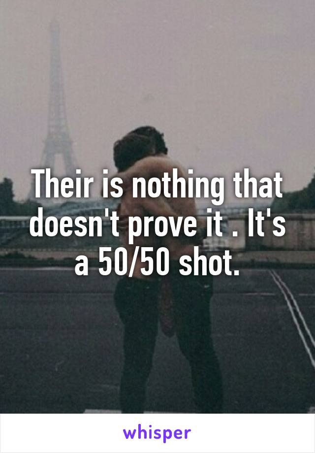 Their is nothing that doesn't prove it . It's a 50/50 shot.