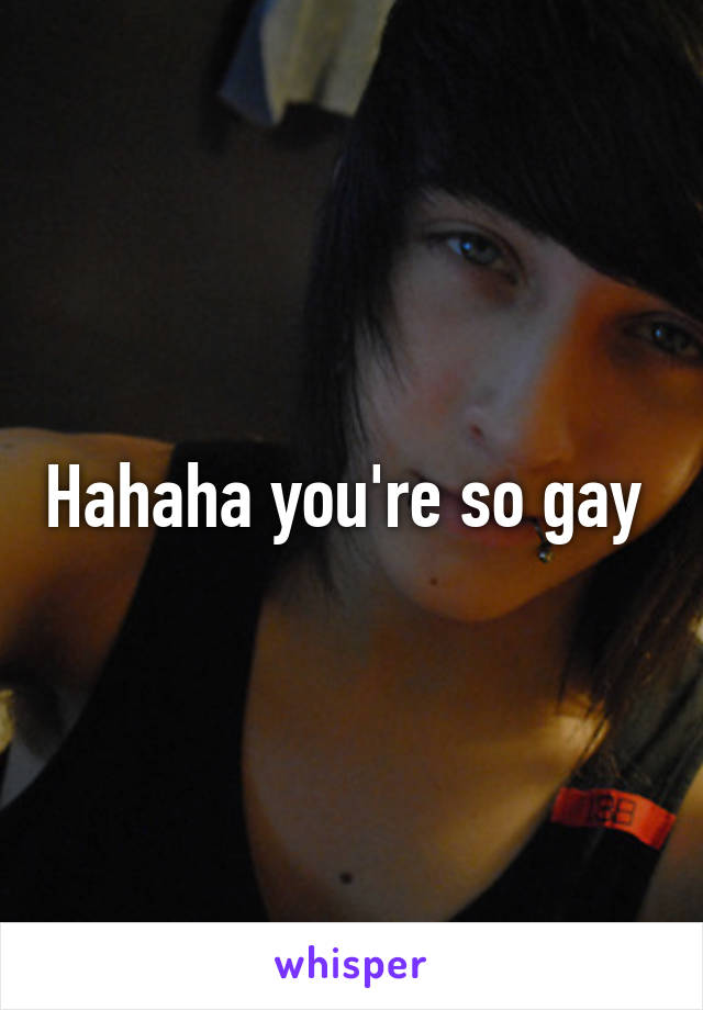 Hahaha you're so gay 