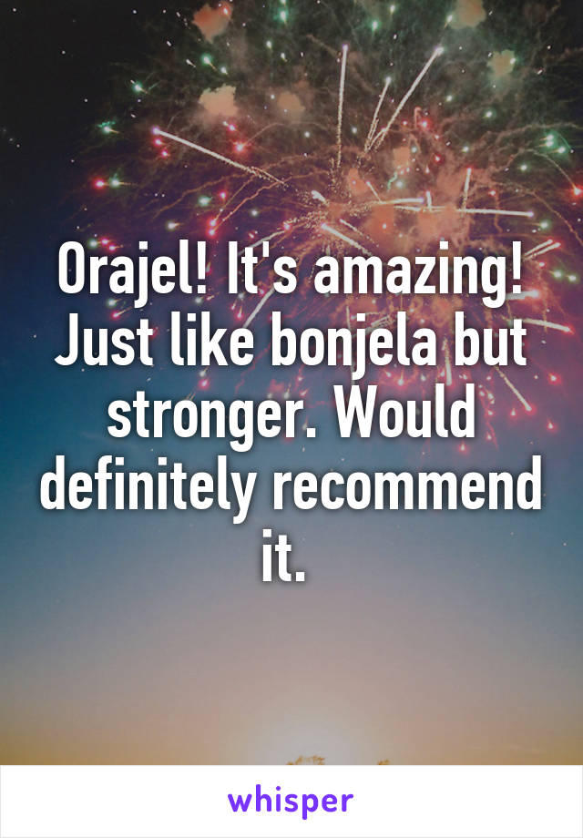 Orajel! It's amazing! Just like bonjela but stronger. Would definitely recommend it. 