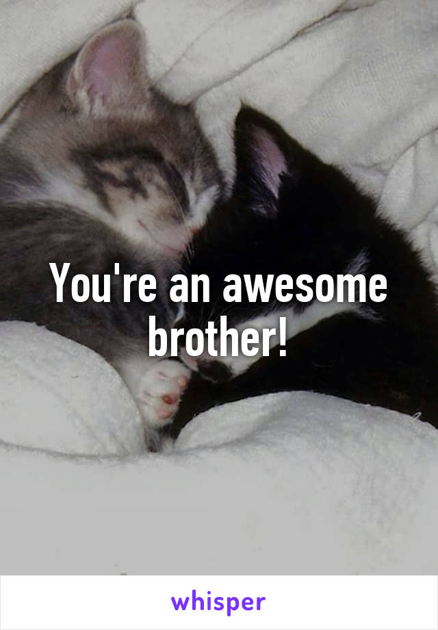 You're an awesome brother!