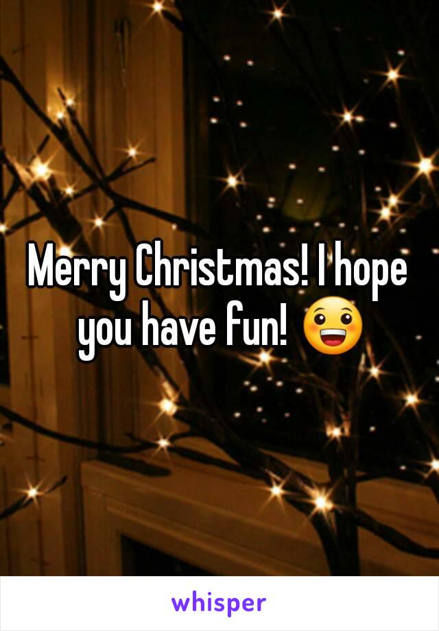 Merry Christmas! I hope you have fun! 😀