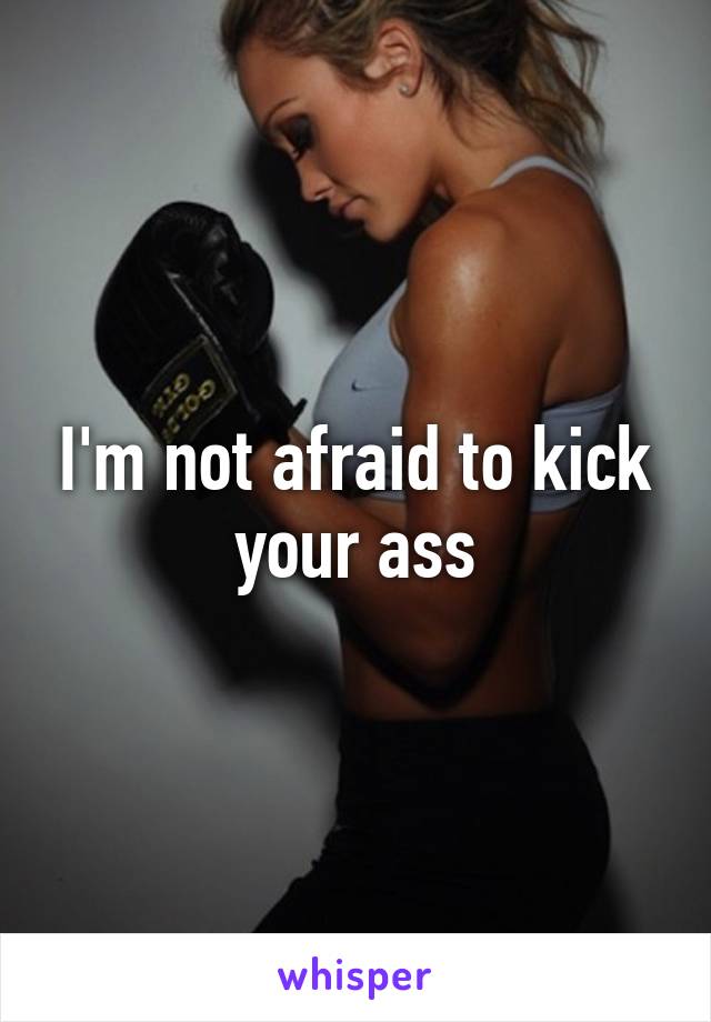 I'm not afraid to kick your ass