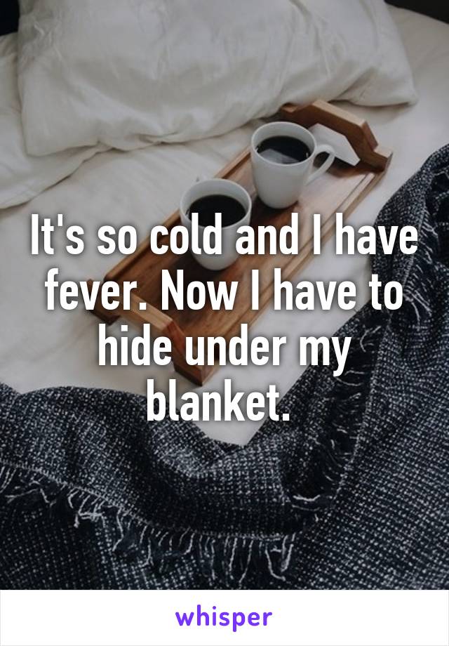 It's so cold and I have fever. Now I have to hide under my blanket. 