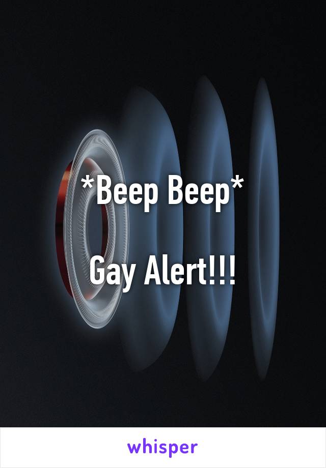 *Beep Beep*

Gay Alert!!!