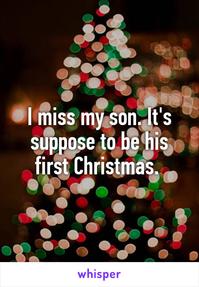 I miss my son. It's suppose to be his first Christmas. 