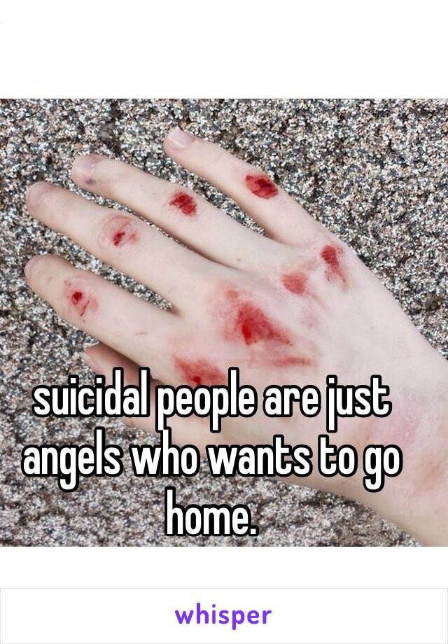 suicidal people are just angels who wants to go home.
