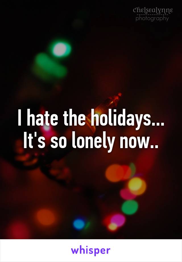 I hate the holidays... It's so lonely now..