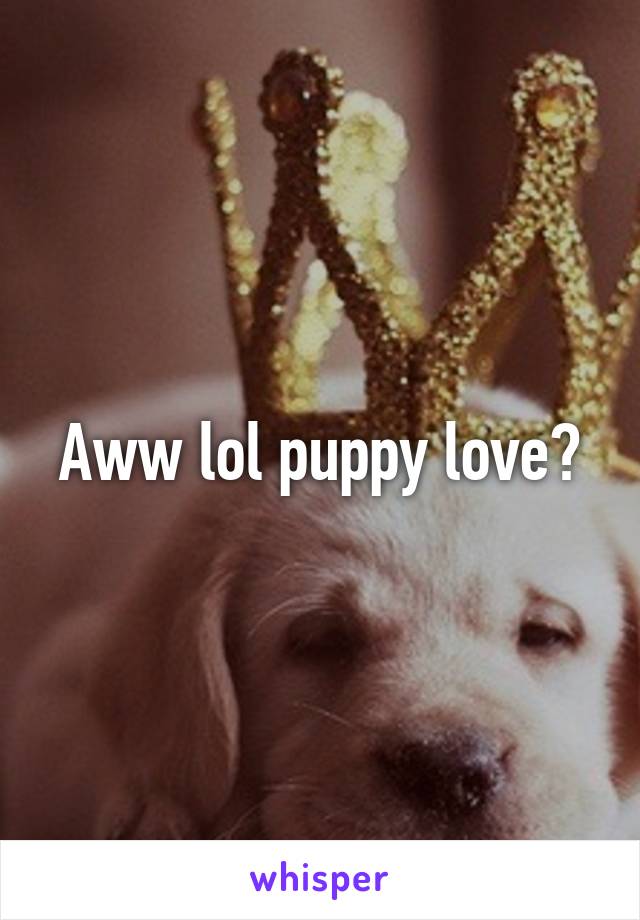 Aww lol puppy love?