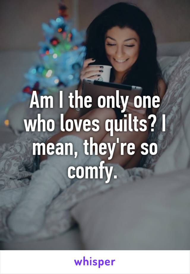 Am I the only one who loves quilts? I mean, they're so comfy. 