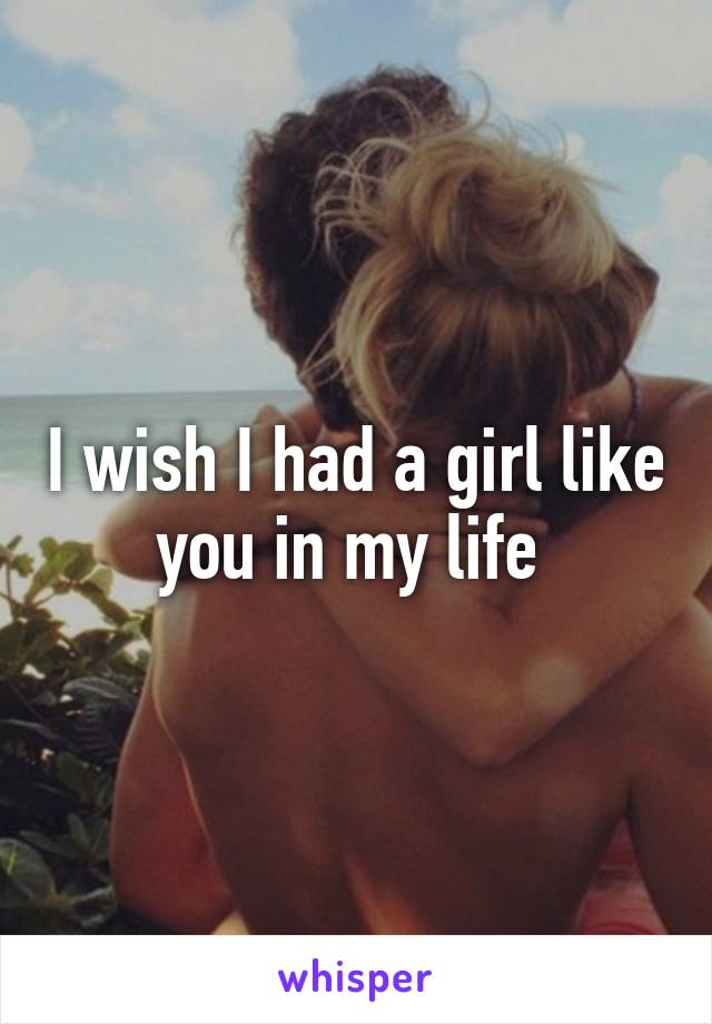 I wish I had a girl like you in my life 