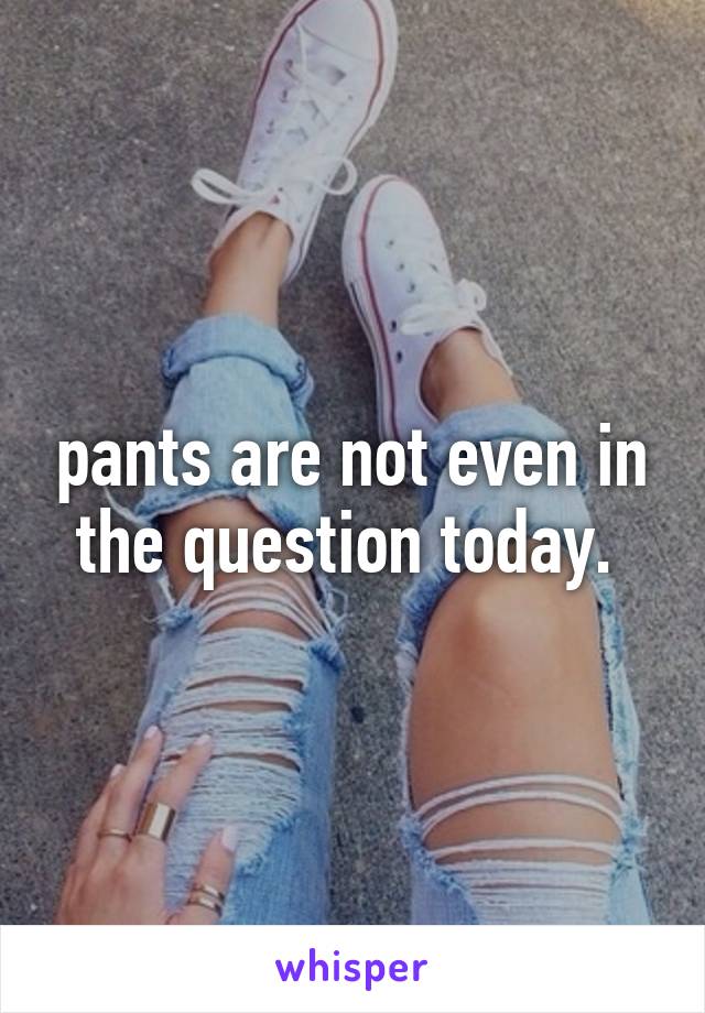 pants are not even in the question today. 