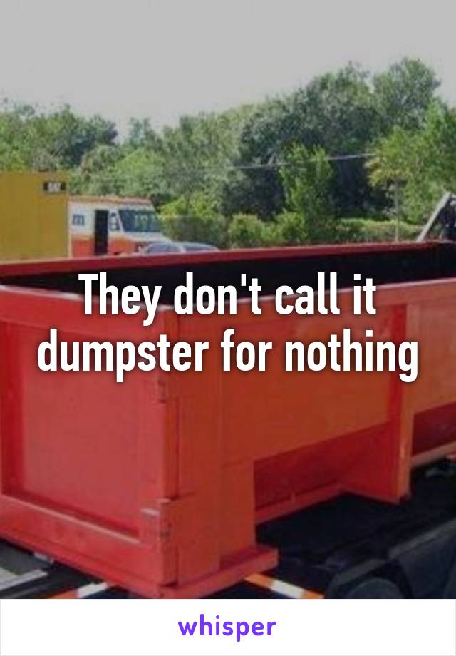 They don't call it dumpster for nothing