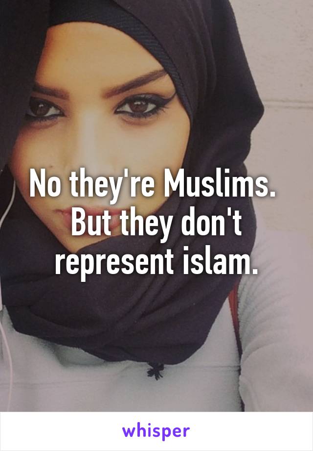 No they're Muslims. 
But they don't represent islam.