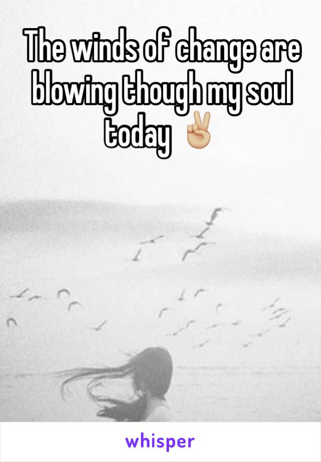 The winds of change are blowing though my soul today ✌🏼️