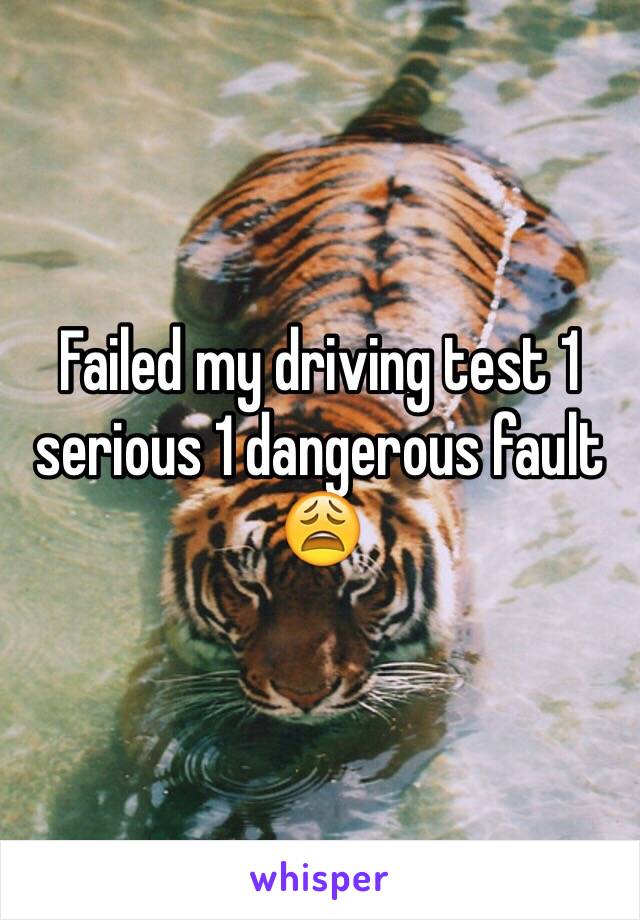 Failed my driving test 1 serious 1 dangerous fault 😩