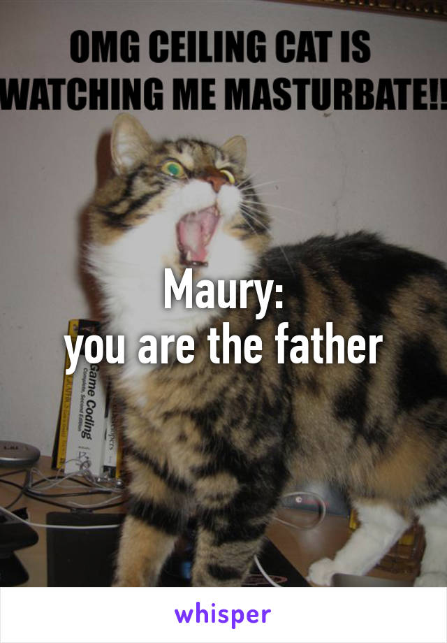 Maury:
you are the father