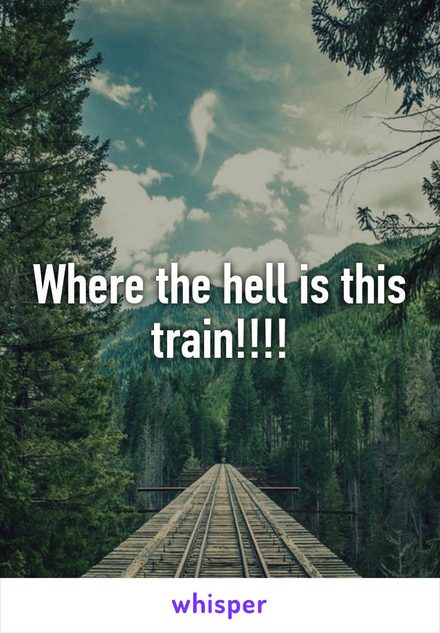 Where the hell is this train!!!!