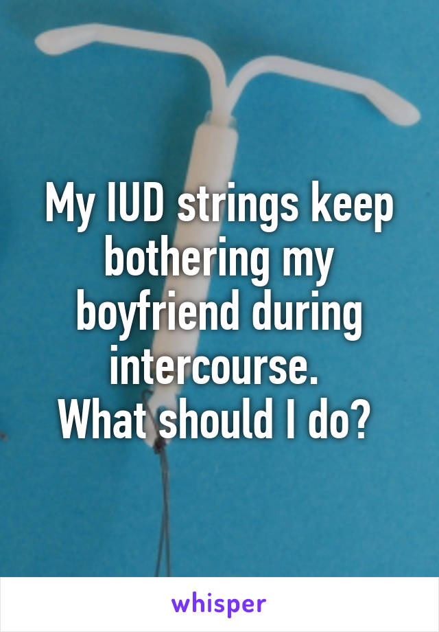 My IUD strings keep bothering my boyfriend during intercourse. 
What should I do? 