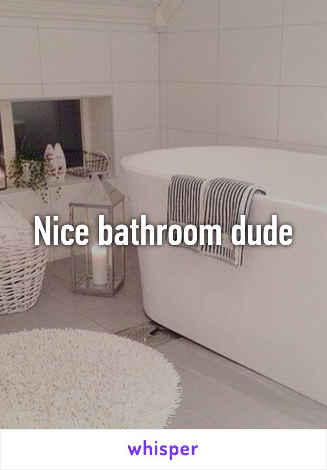 Nice bathroom dude