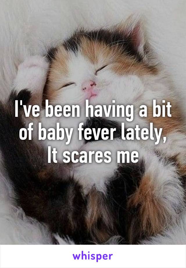 I've been having a bit of baby fever lately,
It scares me