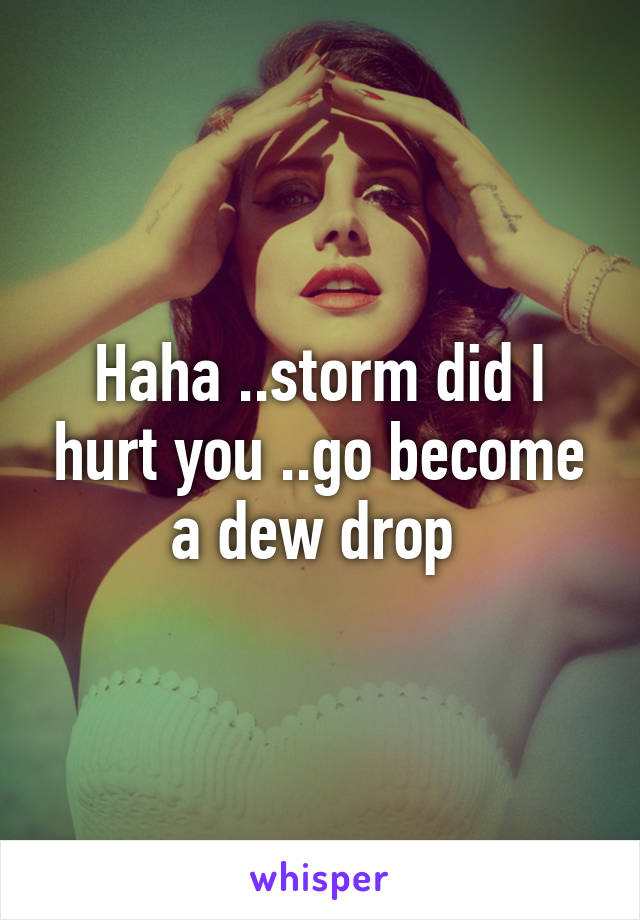 Haha ..storm did I hurt you ..go become a dew drop 