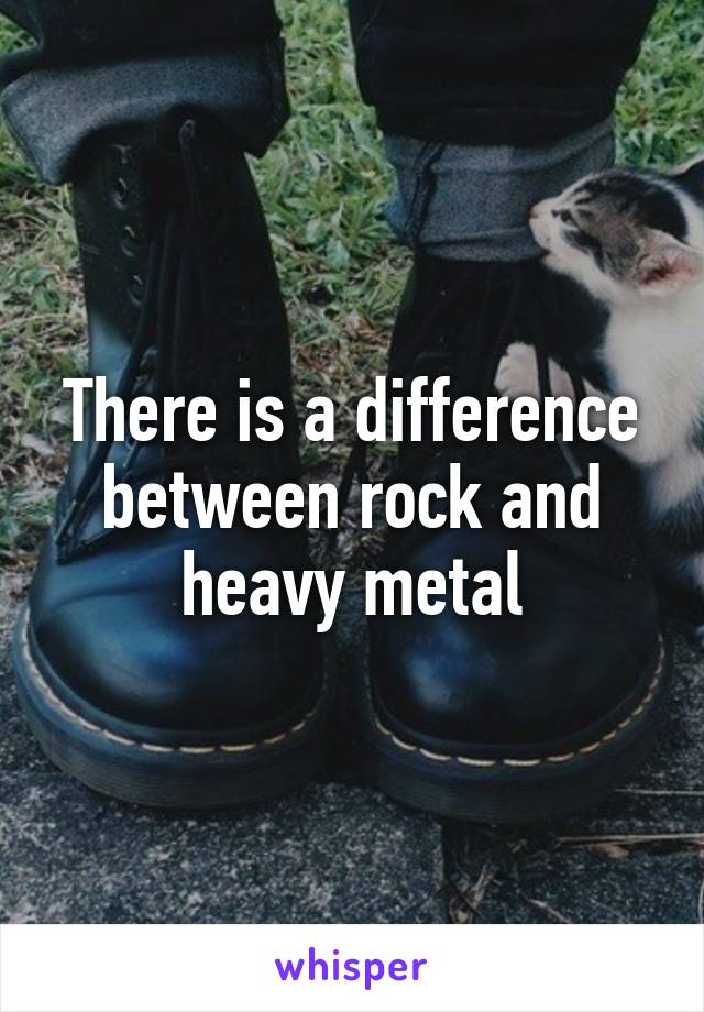 There is a difference between rock and heavy metal