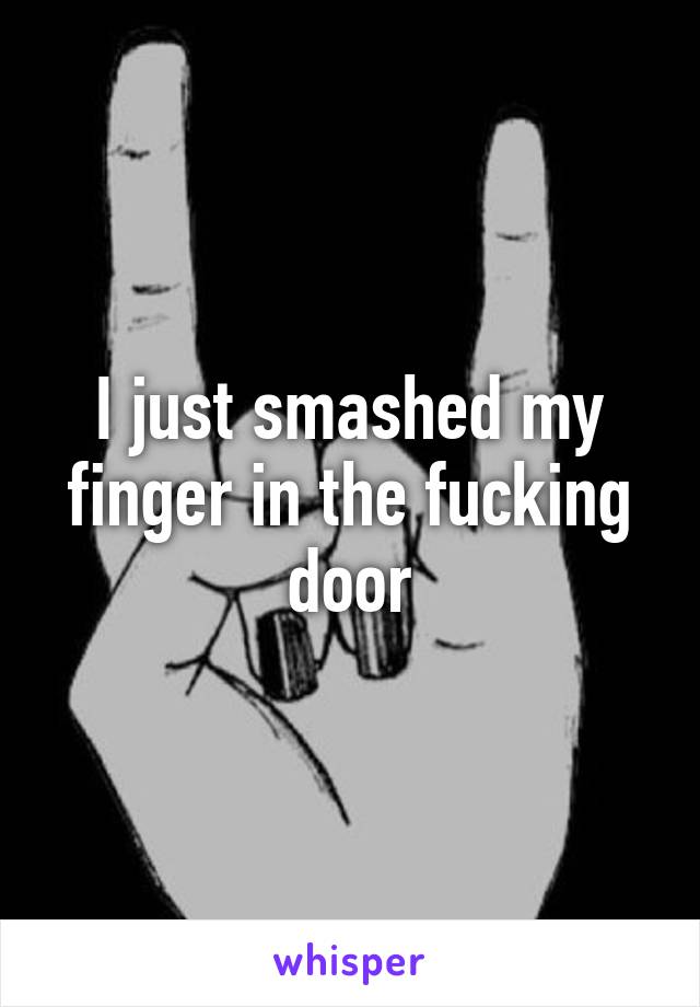 I just smashed my finger in the fucking door