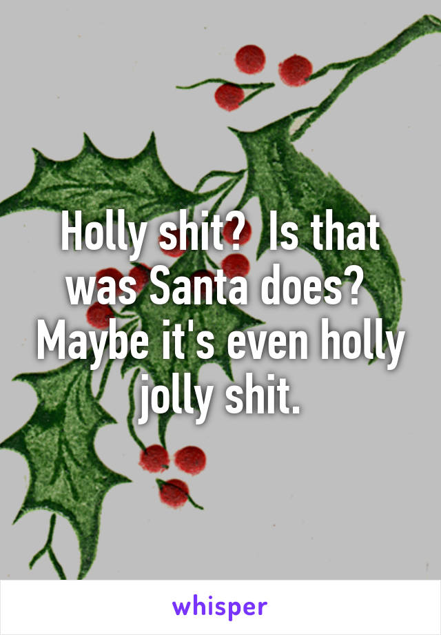 Holly shit?  Is that was Santa does?  Maybe it's even holly jolly shit.