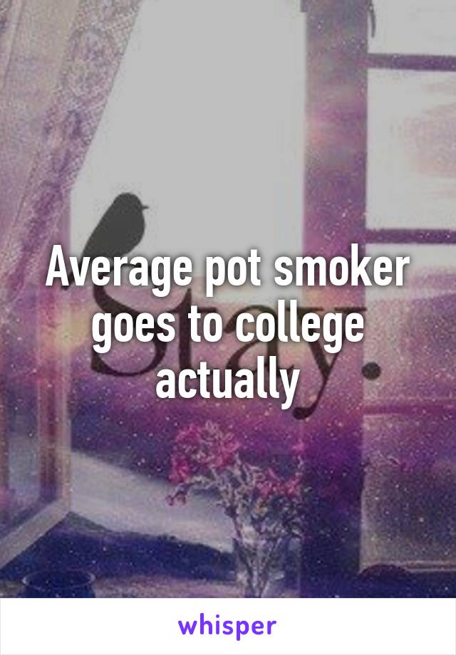 Average pot smoker goes to college actually