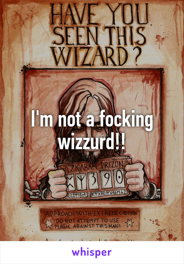 I'm not a focking wizzurd!!