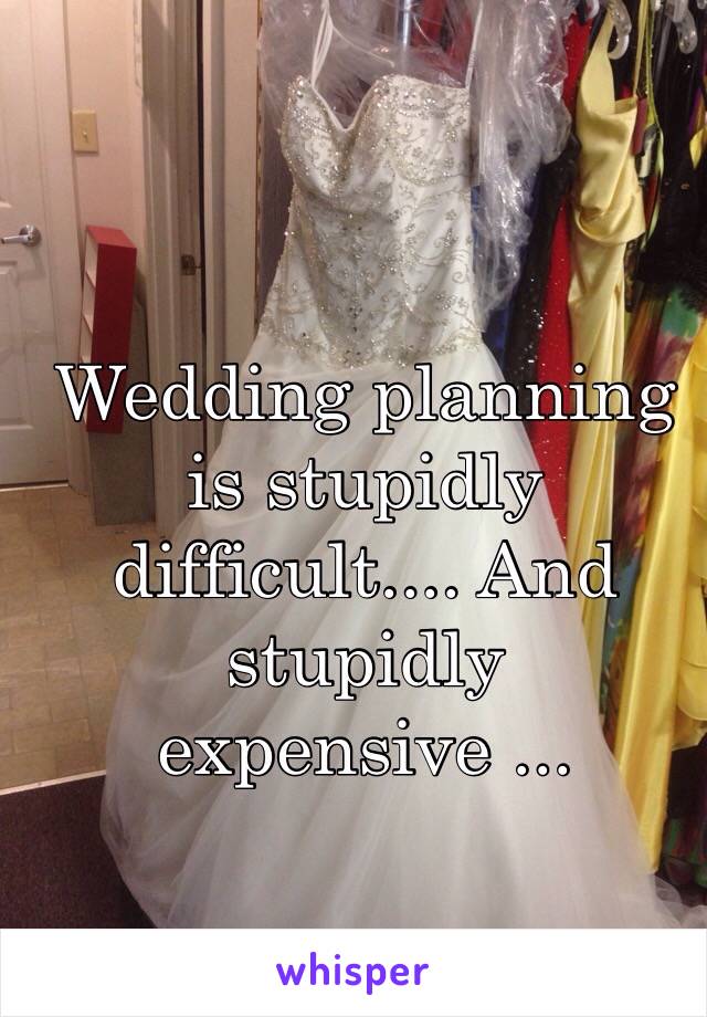 Wedding planning is stupidly difficult.... And stupidly expensive ...