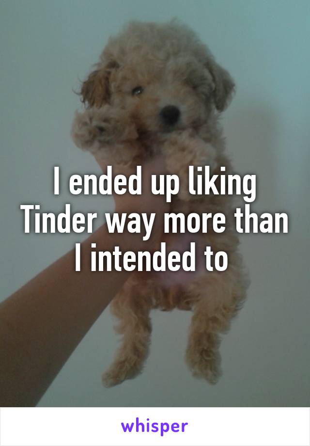 I ended up liking Tinder way more than I intended to 