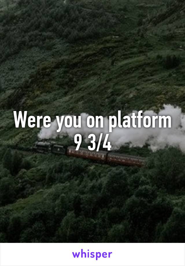 Were you on platform 9 3/4