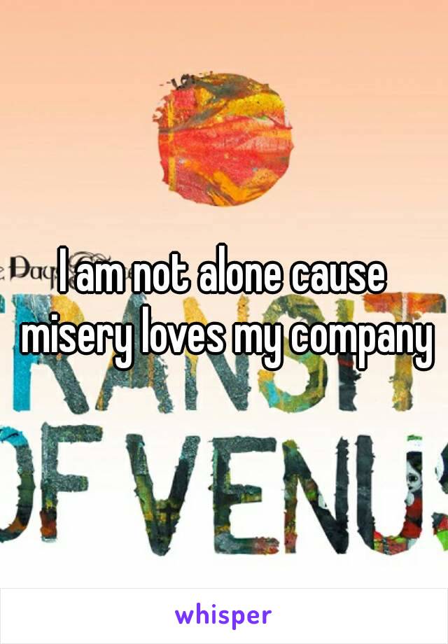 I am not alone cause misery loves my company