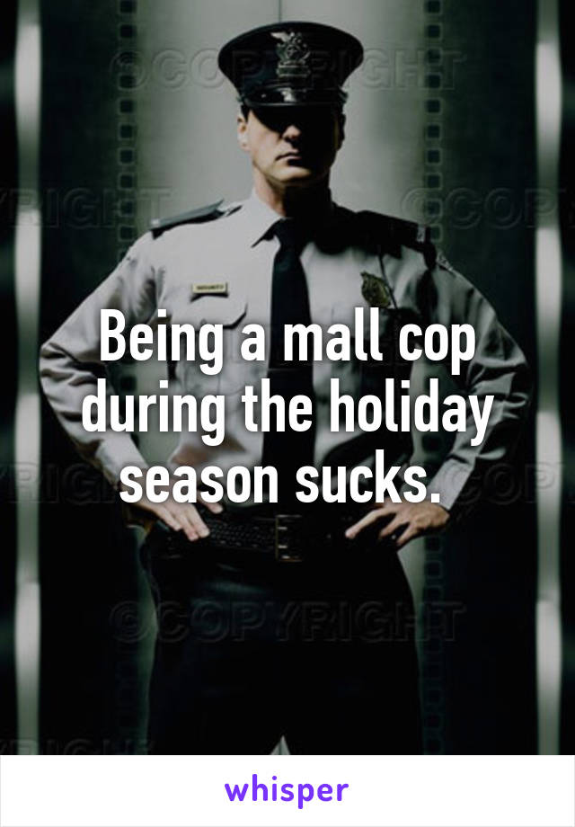 Being a mall cop during the holiday season sucks. 