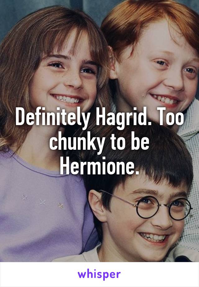 Definitely Hagrid. Too chunky to be Hermione.