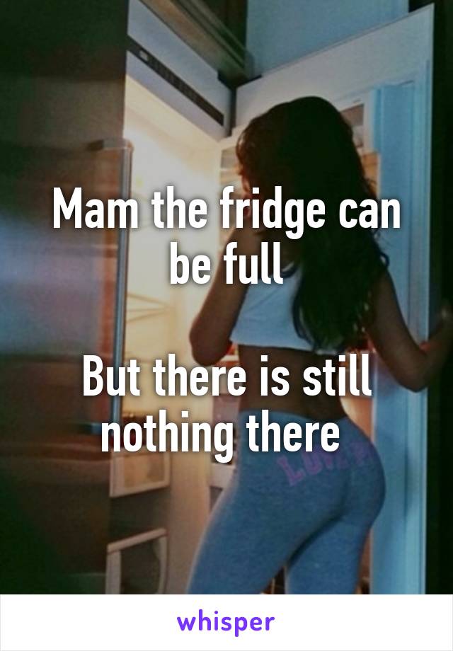 Mam the fridge can be full

But there is still nothing there 