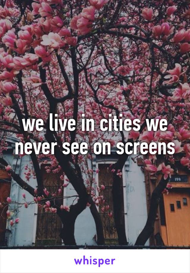 we live in cities we never see on screens