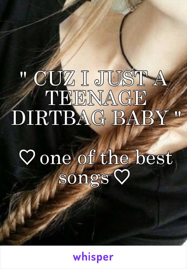 " CUZ I JUST A TEENAGE DIRTBAG BABY " 
♡one of the best songs♡