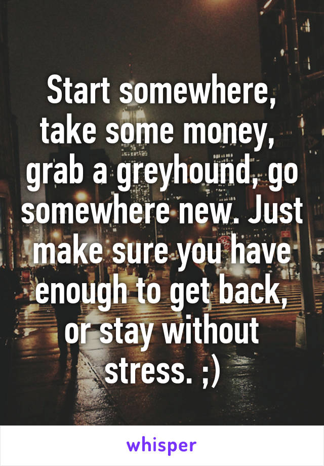 Start somewhere, take some money,  grab a greyhound, go somewhere new. Just make sure you have enough to get back, or stay without stress. ;)