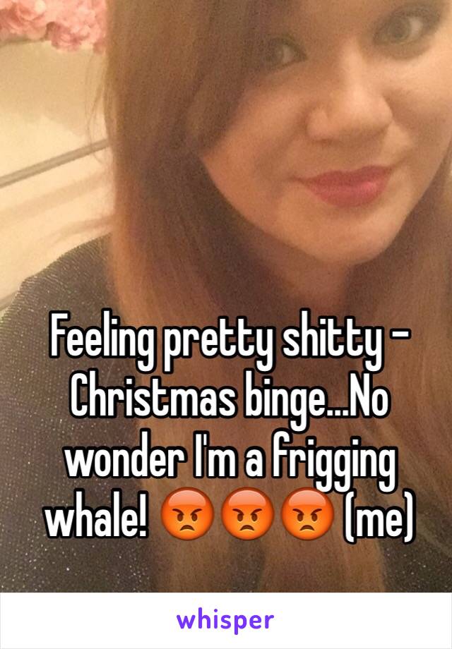 Feeling pretty shitty - Christmas binge...No wonder I'm a frigging whale! 😡😡😡 (me)