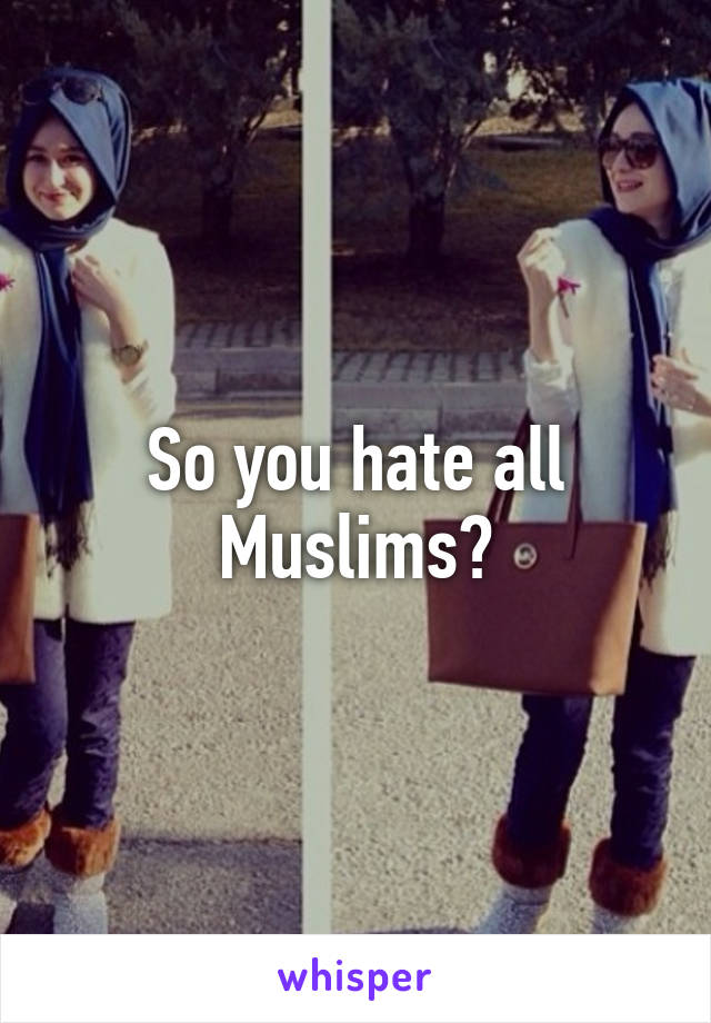 So you hate all Muslims?