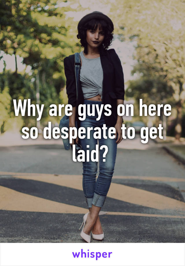 Why are guys on here so desperate to get laid? 